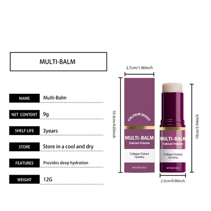 Calcium Volume Multi Balm Stick Collagen Moisturing Face Cream Stick Hydrating Firming Anti-Wrinkle Eye Lip Neck Face Skincare