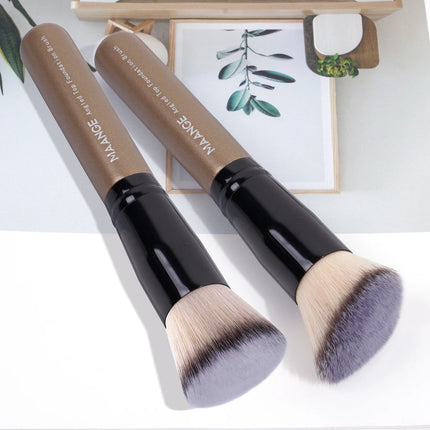 MAANGE 2pcs Foundation Makeup Brushes Paper Box Flat Head Oblique Head Makeup Brush Powder Blusher Portable Soft Brushes Makeup