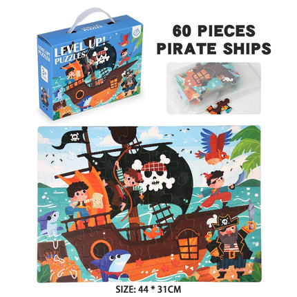 60-piece paper Custom Montessori Kids cartoon puzzle puzzle creative toy puzzle set for kids boys and girls