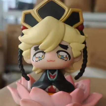Demon Slayer Douma Chibi Figure Sitting Pose Lotus Cute Statue Desktop Decoration Car Ornament Anime Collectible Model