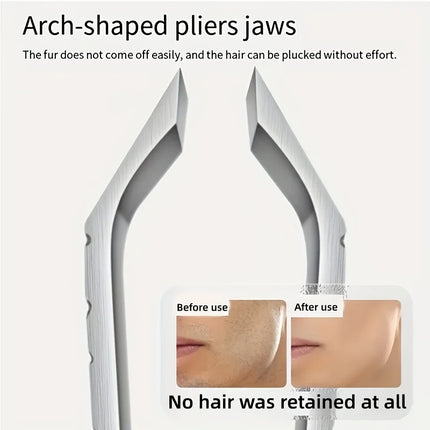 10mm Wide-Opening Stainless Steel Hair Remover and Epilator - Ergonomic Handle Precision Large Opening for Men and Women