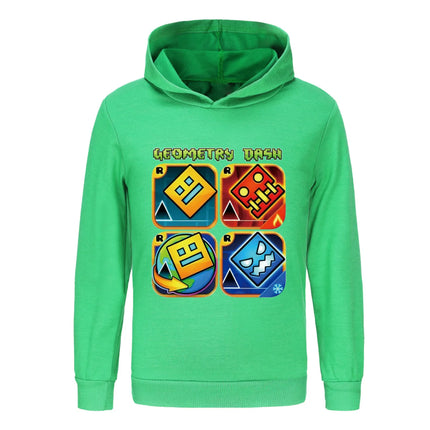 Geometry Dash Clothes Kids Spring Autumn Hoodies Baby Boys Hooded Sweatshirts Toddler Girls Casual Outerwear Children Coats