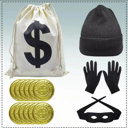 Movie Robber Cosplay Costume Thief Bank Robber Disguise Accessories Set For Women Men Halloween Carnival Party Clothes Ro AVNTQK