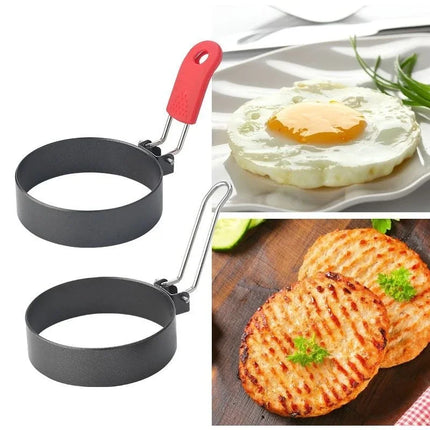 Round Omelette Maker Mold, Nonstick Folding Handle Omelette Pan, Thickened Kitchen Tool for Easy Egg Cooking