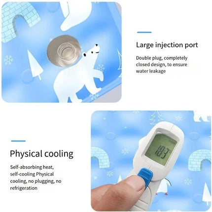 Ice Gel Pet Cooling Mat, Self Water Adding, Moisture-proof Cold Sleeping Pad for Small Large Dogs Cats Summer Indoor Use