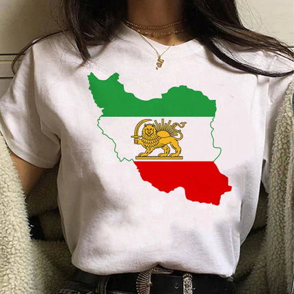 Iran Tshirt Women Harajuku Tshirt Female Funny Clothing Harajuku Sleeve T-shirt Clothing Street Tops Tees Aesthetic Clothes