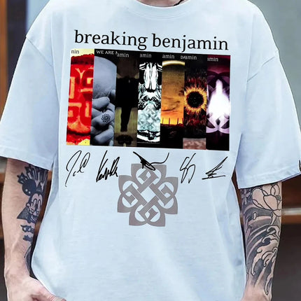 Breaking Benjamin TShirt Mens Womens Cotton Tees Summer Casual Short Sleeve Round Neck Clothing Loose Top Trend Unisex Tee