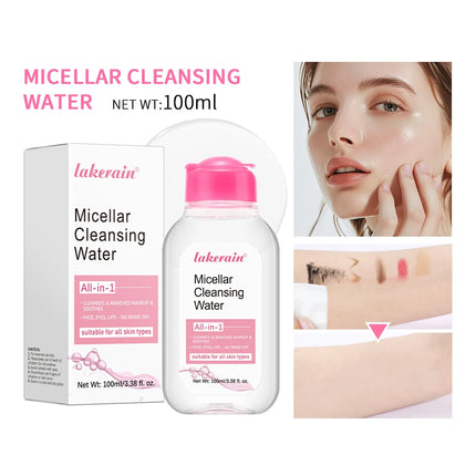 Micellar Cleansing Water-Gentle Makeup Remover for Face & Eyes-Effectively Removes Waterproof Mascara & Long-Lasting Lipstick