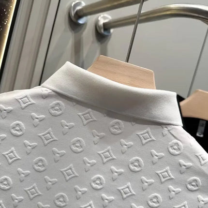 Summer New Men's Lapel Hollow Short-sleeved Polo Shirt Ice Silk Breathable Business Fashion T-Shirt Male Brand Clothes