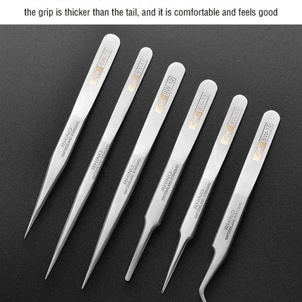 Durable RHINO RH Japanese Tweezers Sharp Hard High Precision for Small Objects Watch Phone Repair