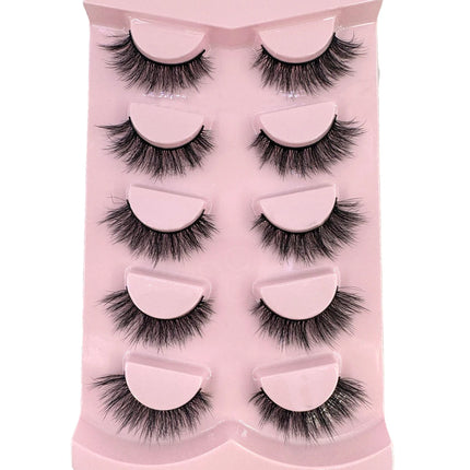 New 5 pairs of fake eyelashes, mink fur soft and fluffy, short,  drag queen lashes naturally curled, suitable for self grafting