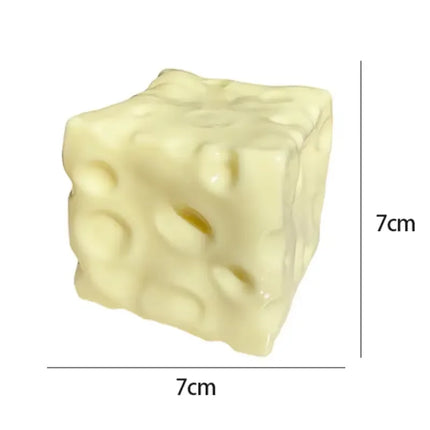 Fun Cheese Cube Stress Ball Shapeable Squeeze Ball Non Rebound Sensory Fidget Toys for Kids and Adults Stress-relief Toy Gifts