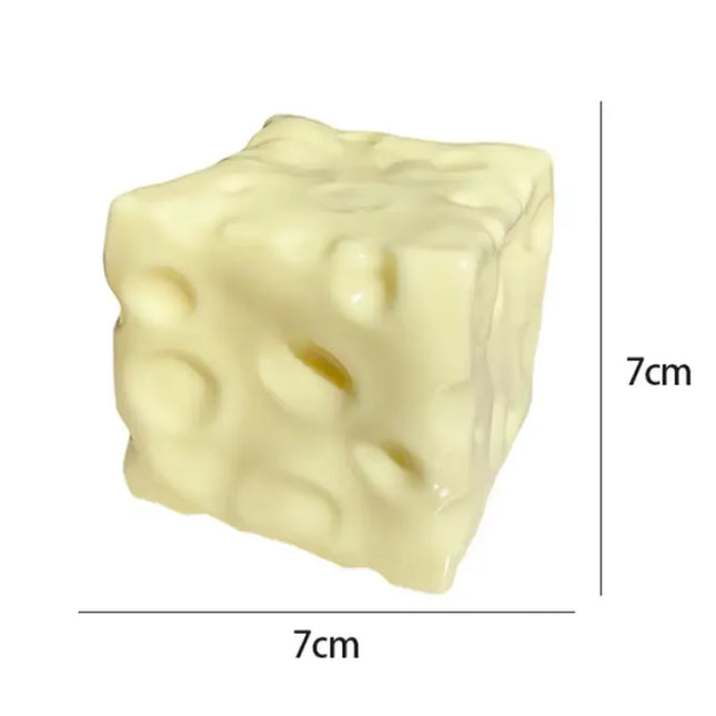 Fun Cheese Cube Stress Ball Shapeable Squeeze Ball Non Rebound Sensory Fidget Toys for Kids and Adults Stress-relief Toy Gifts