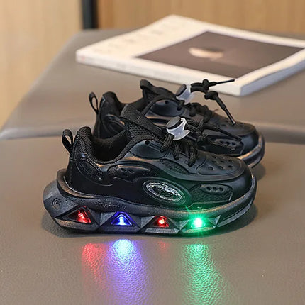 Baby Shoes2023 Spring Autumn New Boys and Girls Light Up Clunky Sneaker Small and Medium-sized Children's Soft Soled Baby Shoes