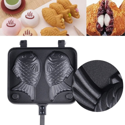 Fish Shaped Waffle Pan Maker Non-stick Buscuit Cake Bake Bakeware Home Kitchen DIY Dessert Cooking Pan Plate Taiyaki