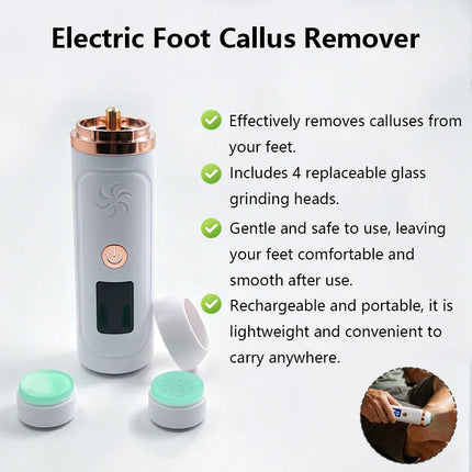 SoftAura 4 -Heads Electric Foot Grinder Digital Display Callus Remover Dead Skin Remover Pedicure Foot Care Tool 2026 New