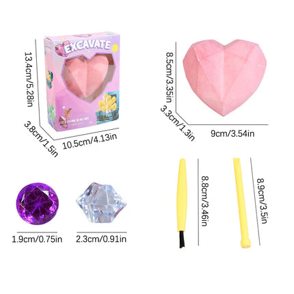 [H]Archaeological Excavation  Kit Love Heart Handmade Excavation Treasure  Toy Kids Science Kit Mining Kit