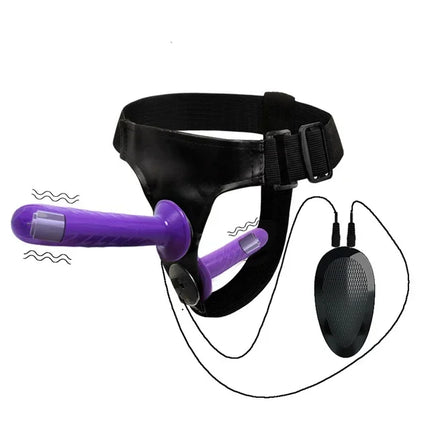 Double Penis Realistic Dildo Vibrator Strapon Ultra Elastic Harness Belt Strap On Big Dildo Vibrateur Sex Toys For Woman Lesbian