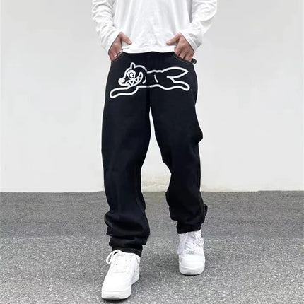 2026 Ropa Dog Print Streetwear Men Hip Hop Baggy Jeans Pants Y2K Clothes Straight Loose Goth Denim Trousers Pantalones Vaqueros