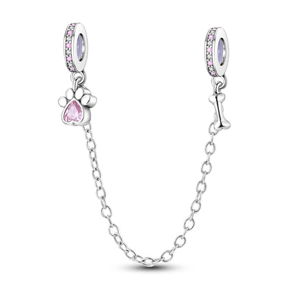 Charms 925 Sterling Silver Cute Cat Collection Charms Beads Paw Print Pendant Beads Fit Original DIY Bracelet Gift Women Jewelry