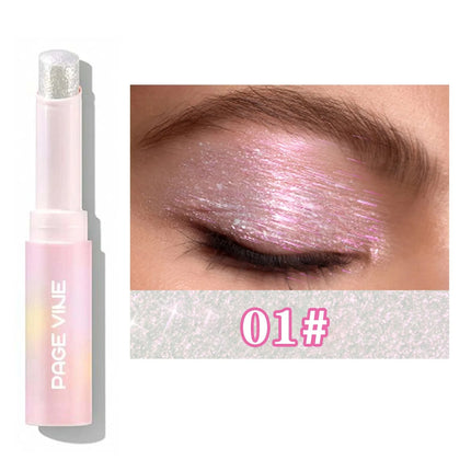 Jelly Eyeshadow Highlight Stick, Glitter Shimmer Long-Lasting High Pigment, Valentine's Day Party Beach Travel Holiday