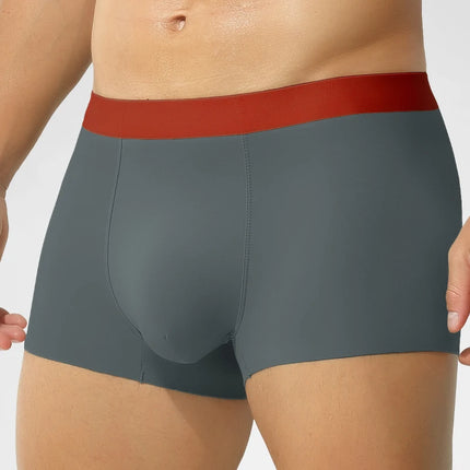 Men's Silk Seamless Underwear, High-End Double-Sided Boxer Briefs, Comfortable Summer Thin Boys' Boxer Briefs