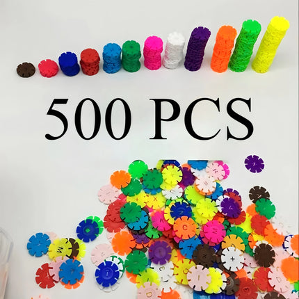 Children's early education insert bag Snowflake building block set, children's educational building blocks, children's DIY toys