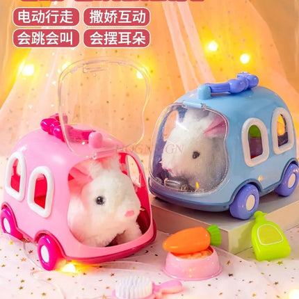 Children's toy bunny, cute pet that can move, baby's head up exercise simulation electric plush boy and girl