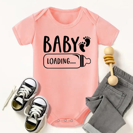 Baby Bottle Print Onesies Funny Casual Home Black Newborn Girl Boy Clothes Short Sleeve Round Neck Summer Infant Outfits