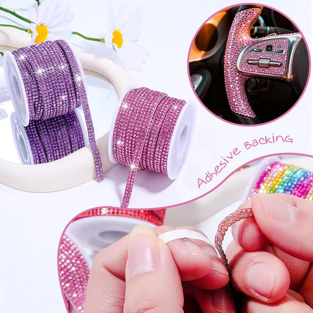 Nibiru 10 Yards Roll Colorful Rhinestone Trim for Dress, Costume, Jewelry, DIY Craft Decoration – Sparkly Crystal Ribbon