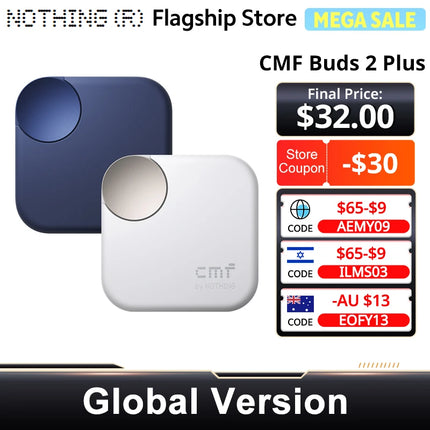 Nothing Buds 2 Plus CMF by New Global version 50dB Hybrid ANC Earbuds Long Battery Hi-Res Audio IP55 Bluetooth-Compatible