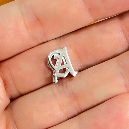 Unique Real 925 Sterling Silver Old English Letter A-Z Initial Charm Pendant For Women Girls Men Spiriti Jewelry Gift For Friend