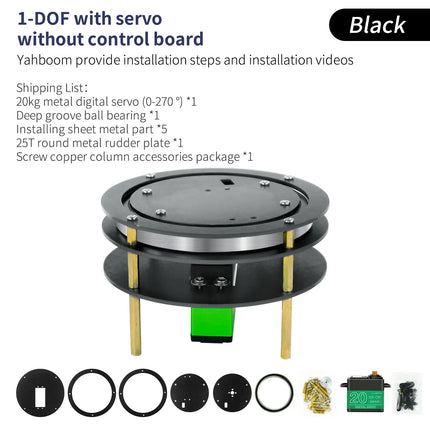 Yahboom 2DOF Electric Platform Aluminium Alloy with 20KG/25KG Metal Servo Industrial Gradedeep Groove Ball Bearing for Robot Car