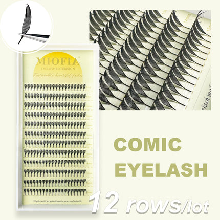 Anime Spire Eyelash Extension Feather Shape C/D Curl Premade Fans Tower Lashes Soft Lightweight Manga Effect False Lashes Makeup