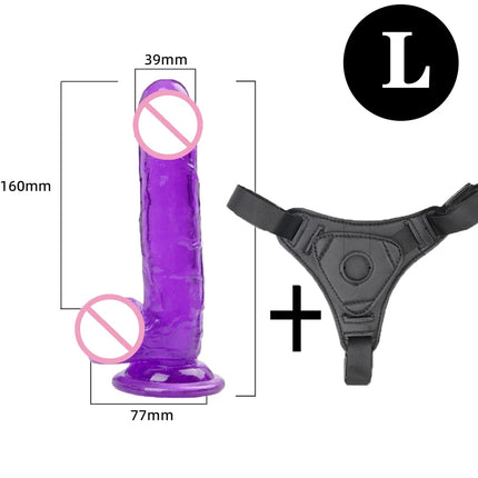 Strapon Dildo for Women Suction Cup Realistic Strap-On Dildo Huge Penis Belt Sexual Harness Strap On Anal Sex Toy for Lesbian