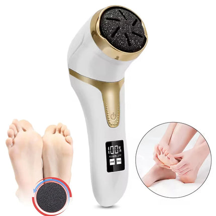 Rechargeable Electric Foot Rasp Electric Pedicure Foot Sander IPX7 Waterproof Grinding Heads to Eliminate Feet Dead Skin