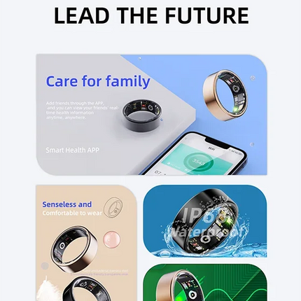 Smart Ring Equipped Motion Step Counting Healthmonitor,Sleep Monitor, Men's And Women's Waterproof Multifunctional Sports Ring