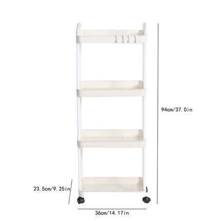 Household Multi-layer Small Cart Storage Rack Floor To Floor Kitchen Bedroom Bathroom Storage Rack Storage Rack With Wheels