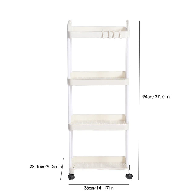 Household Multi-layer Small Cart Storage Rack Floor To Floor Kitchen Bedroom Bathroom Storage Rack Storage Rack With Wheels