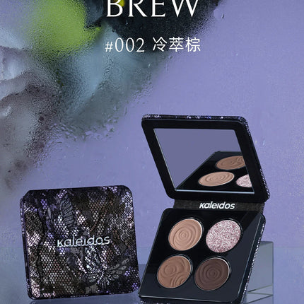 Kaleidos 4-Color Glitter Eyeshadow Palette High Pigmented Shimmer Matte And Glitter Finish Eye Shadow Makeup Set