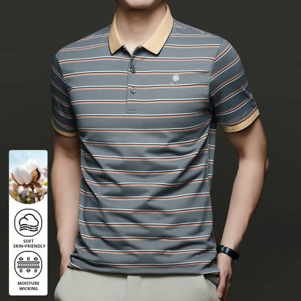 Top Grade New Summer Brand Stripped Designer Summer Collar Polo Shirts For Men Short Sleeve Casual Tops Fashions Men Clothing