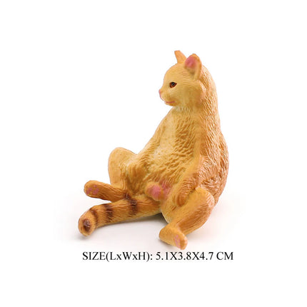 Realistic Plastic Cat Kitty Different Poses Figure Mini Cats Pet Model Figurines Cake Topper Kitten Toy Christmas Birthday Gift