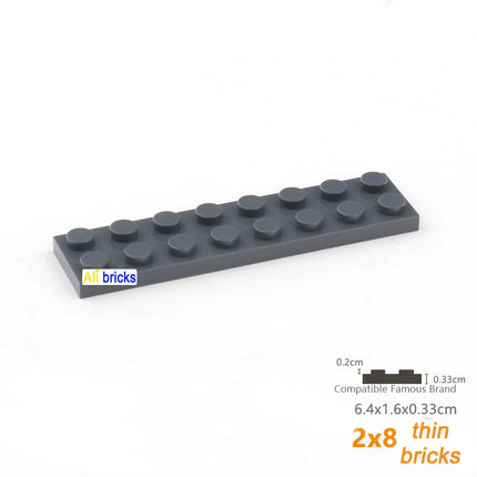 80pcs Bulk Building Blocks Thin Figures Bricks 2x8 Dots 13Color Educational Creative Size Compatible With 3034 Toys for Children