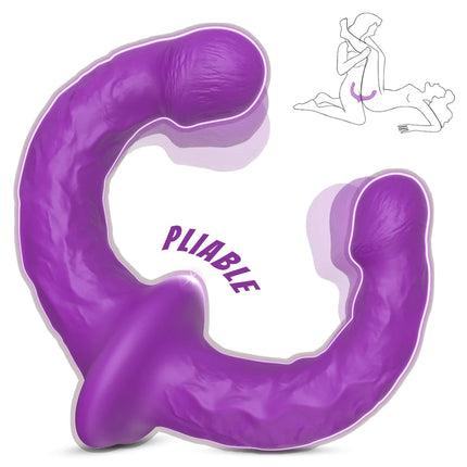 Strapless Strapon Dildo Vibrator 3 in 1 Sex Toys for Adult Double Penetration Anal Plug Anal Beads Vibrators for Women Lesbian