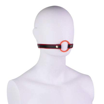 LEZEE Leather Mouth Gags Silent Oath Gag Breathable Open Oral Belt Adults Game Bondage Gear High Quality Microfiber Sexual Belt