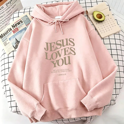 Fashion Jesus Love You Letter Print Hoodies Spring Autumn Winter Casual Hoodies Sweatshirts Men Women Trendy Aesthetic Top