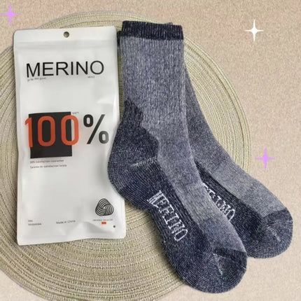 100% Merino Wool Socks Mid-Calf Men's Socks Absorbent Business Autumn Winter Warm Breathable Casual Socks Home Direct Supply