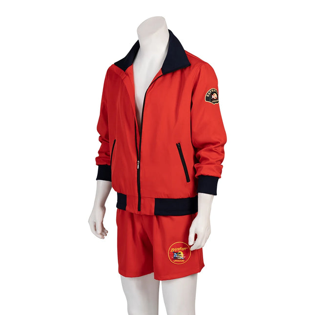 David Hasselhoff Cosplay Costume Pam and Tommy Beach Wear Red Jacket Men's Baywatch Lifeguard Jacket Halloween Party Outfits