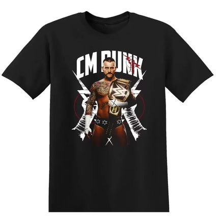 The Rock Wrestling T-Shirt Black WWE Jeff Hardy Wrestling Tee Randy Orton Ray Mysterio Wrestling T-Shirt WWE Oversize Casual Top