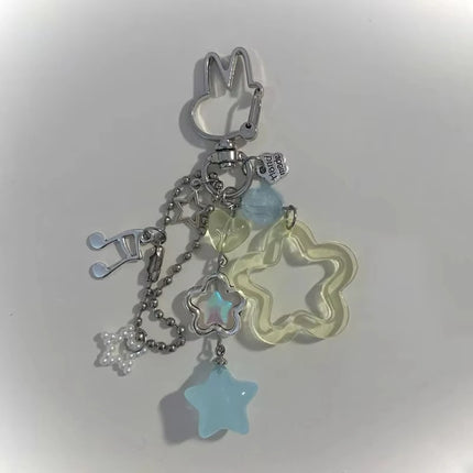 Creative Handmade Bunny Keychain Coquettish Star Keychain 1pcs